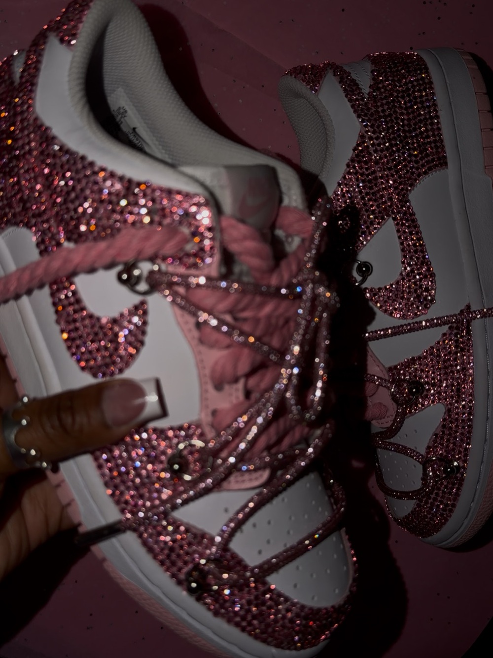 Nike Women’s Pink Crystal-Embellished Sneakers